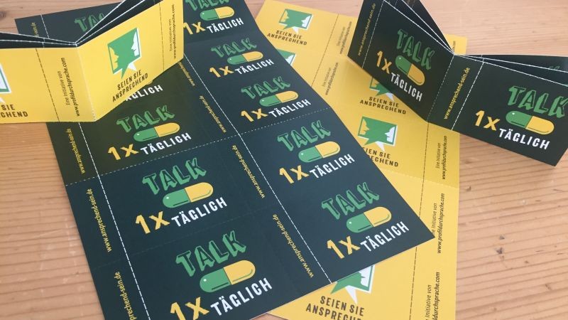 Mitmach-Tickets „TALK 1x täglich" der Initiative „Seien Sie ansprechend"